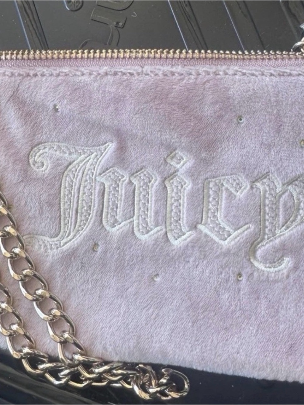 Juicy Couture Light Pink Suede Chain Strap Wristlet